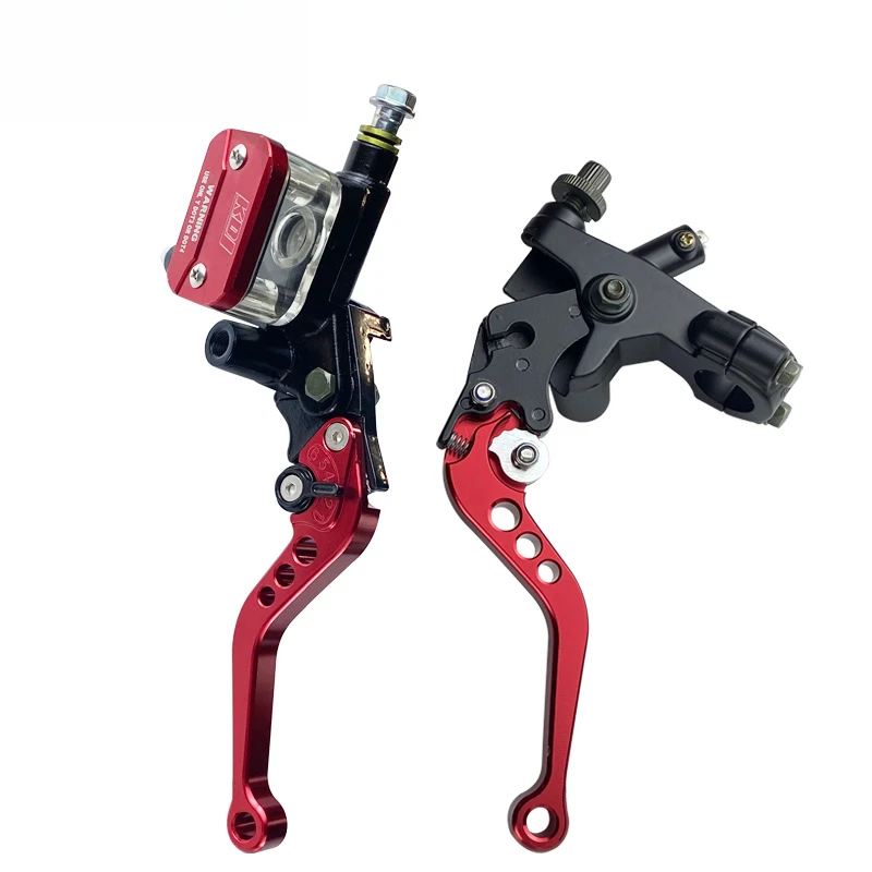 Motorcycle Modification Accessories Brake Pump Assembly Transparent Aluminum Cover Pump 7/8Handlebar Hydraulic Brake Pump Clutch