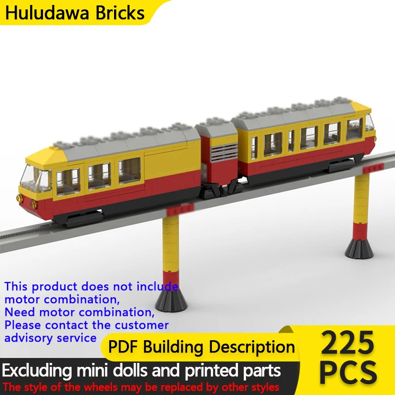 ชุดตัวต่อโมเดลรถไฟเมือง MOC รถไฟโมโนเรลขนส่งผู้โดยสารระหว่างเมือง เทคโนโลยีแบบโมดูลาร์ ของขวัญวันหยุดสำหรับเด็ก ชุดประกอบของเล่น