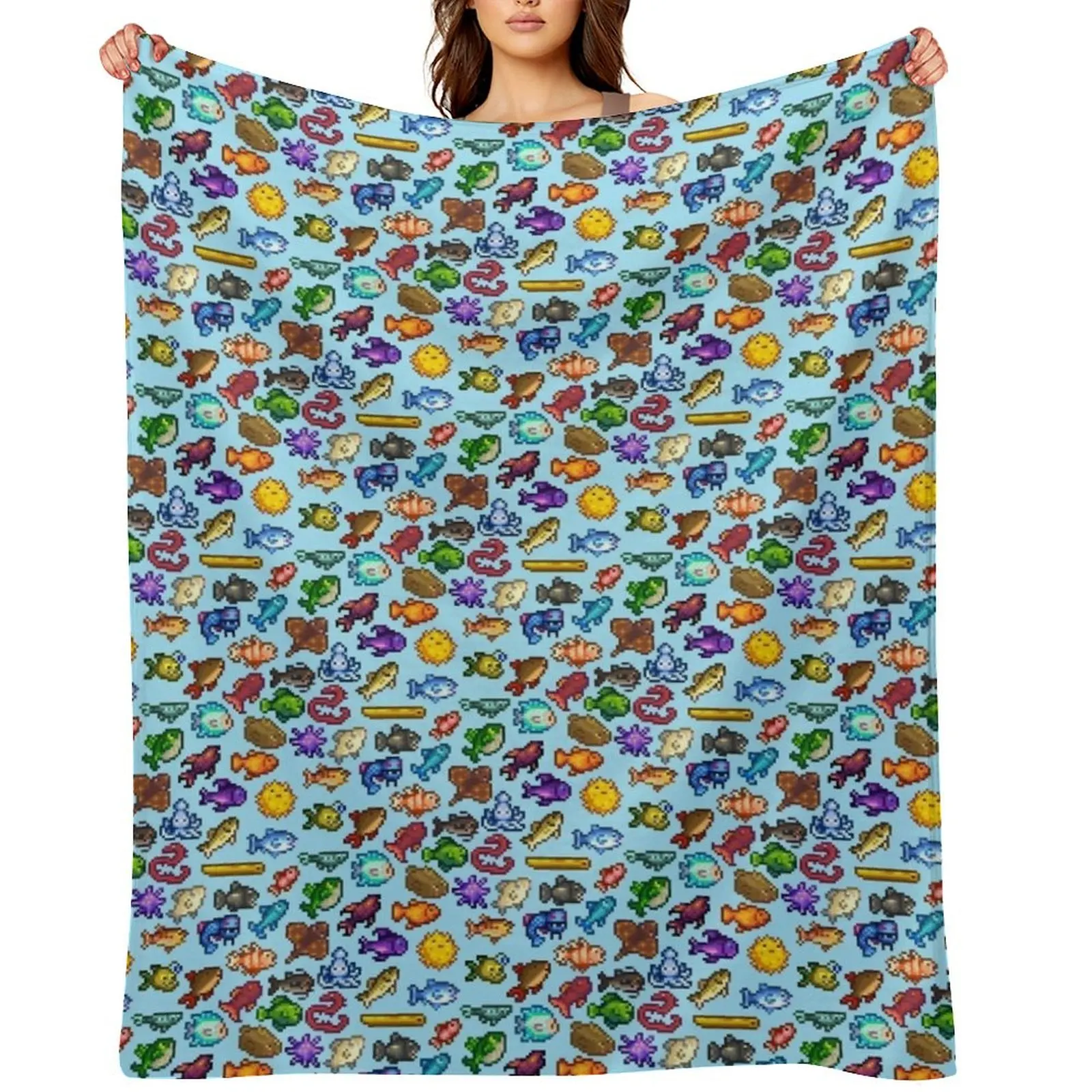 Одеяло Stardew Valley Fish, роскошные утолщенные одеяла и декоративные диваны, самые мягкие одеяла