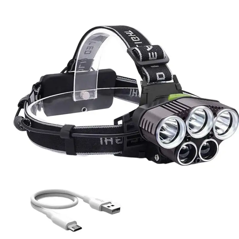 

Waterproof Headlamp Rechargeable 5 Modes Outdoor Flashlight Headlamp High Brightness Flashlight For Camping Gear Headlight