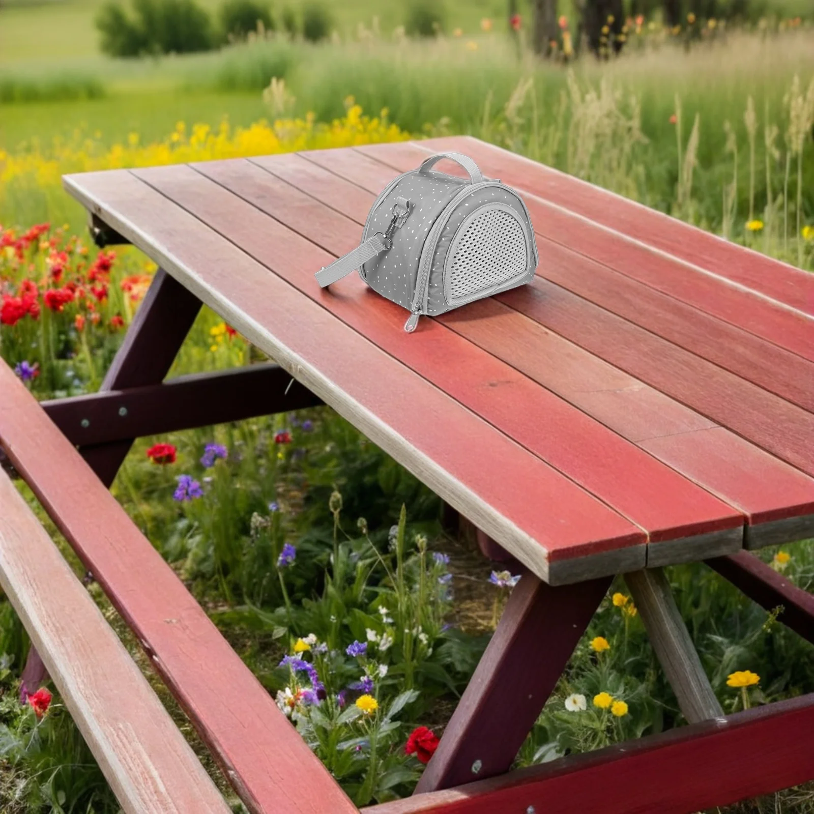 

Hamster Portable Carrier Bag Breathable Lightweight Pet Sling for Outdoor Adventures Flat Bottom Design Secure Zippered Travel