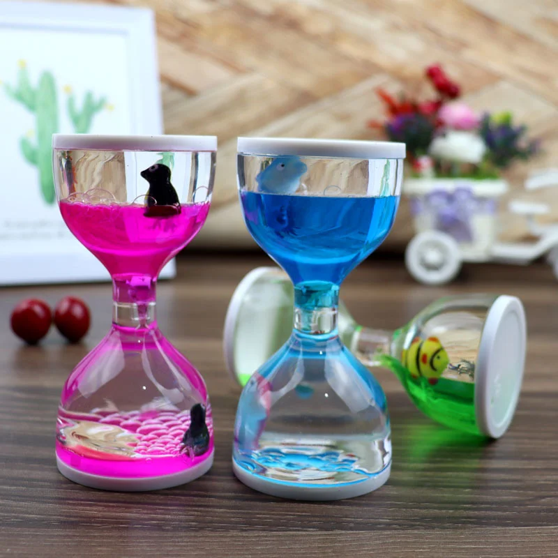 Liquid Motion Bubbler Oil Hourglass Sensory Toy Stress Relief Timer Desktop Decor Gift Home Decor Ornaments