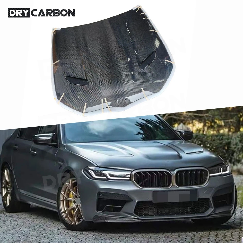 Carbon Fiber Car Front Bumper Engine Hood Cover for BMW 5 Series F90 M5 2018+ Engine Bonnet Trim Cap Body Kits Accessories