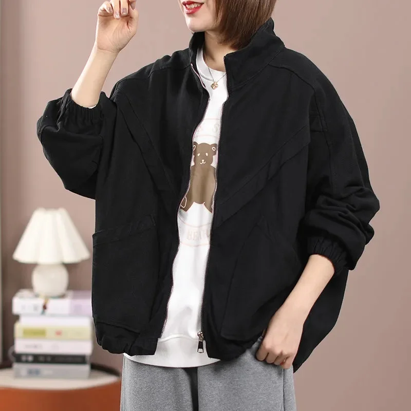 

2024 Female Fashion Trench Tops Coat Spring Autumn Women New Long Sleeved Windbreaker Jacket Korean Lady Loose Fit Lined Outwear