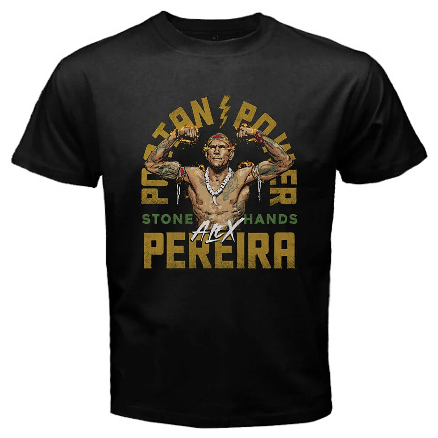 Brazilian MMA Combat Fighter Alex Poatan Pereira T-Shirt 100% Cotton O-Neck Short Sleeve Summer Casual Mens T-shirt Size S-3XL