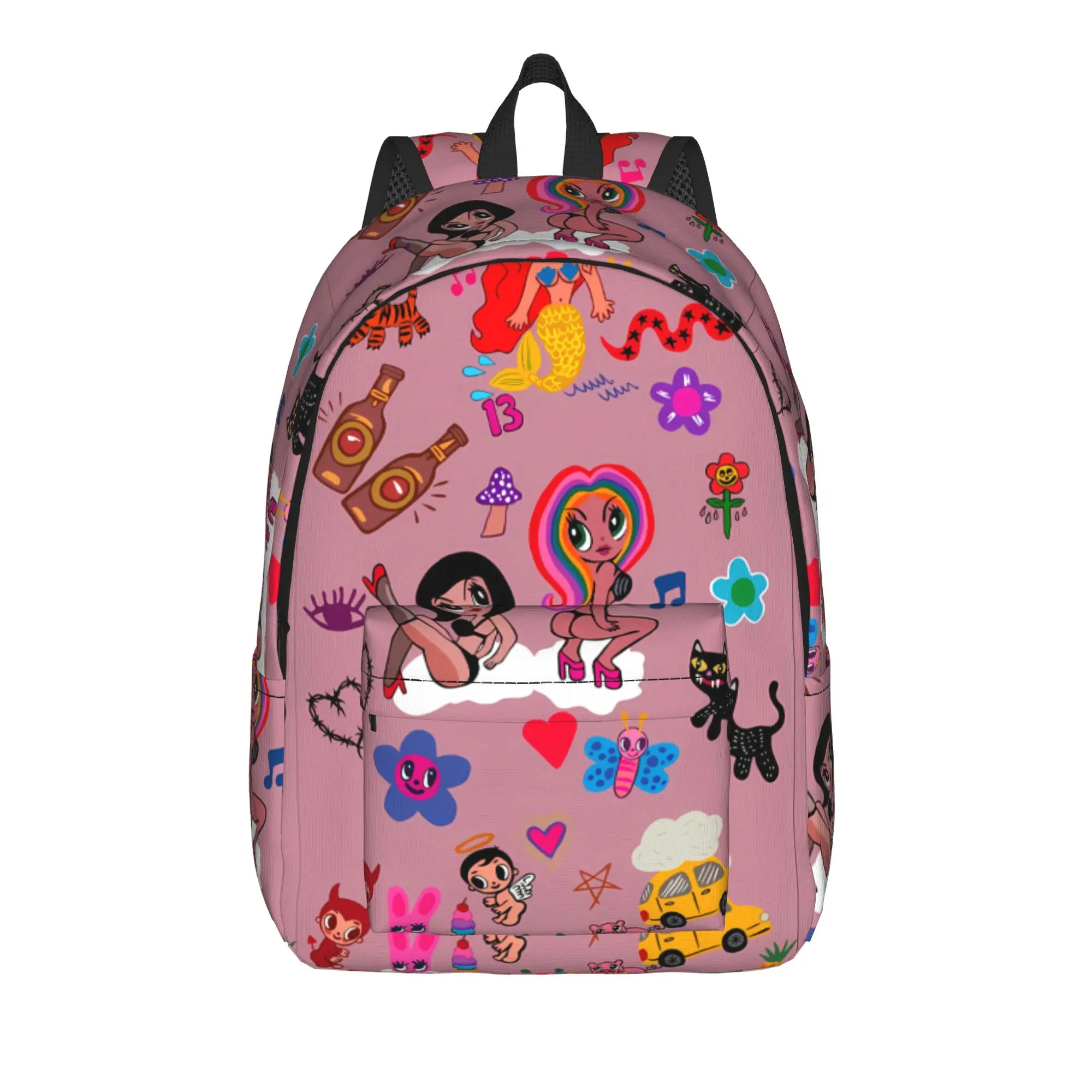 Karol G Backpack Teen Singer 2026 Pattern Backpacks Polyester Funny High School Bags Workout Custom Rucksack