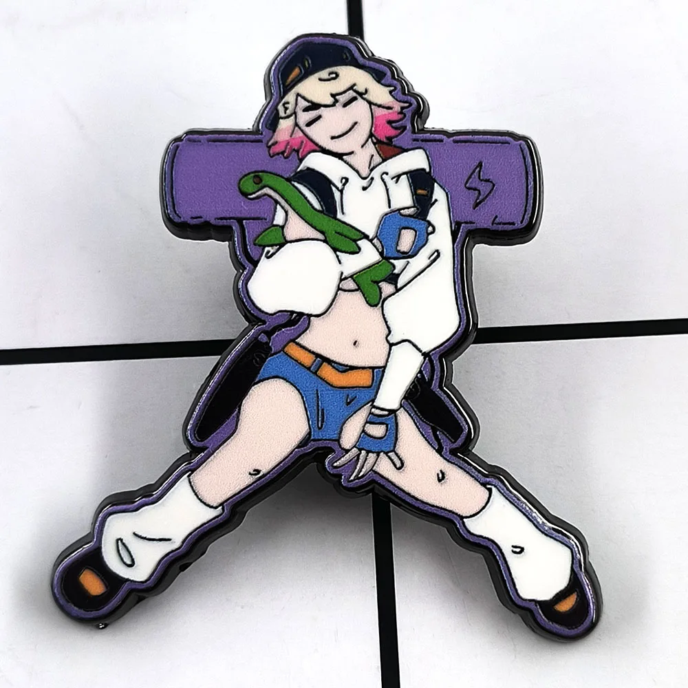 Apex Legends Electric Shock Defense Girl Brooch Classic Game Character Enamel Pin Game Peripheral Collection Accessories Badge