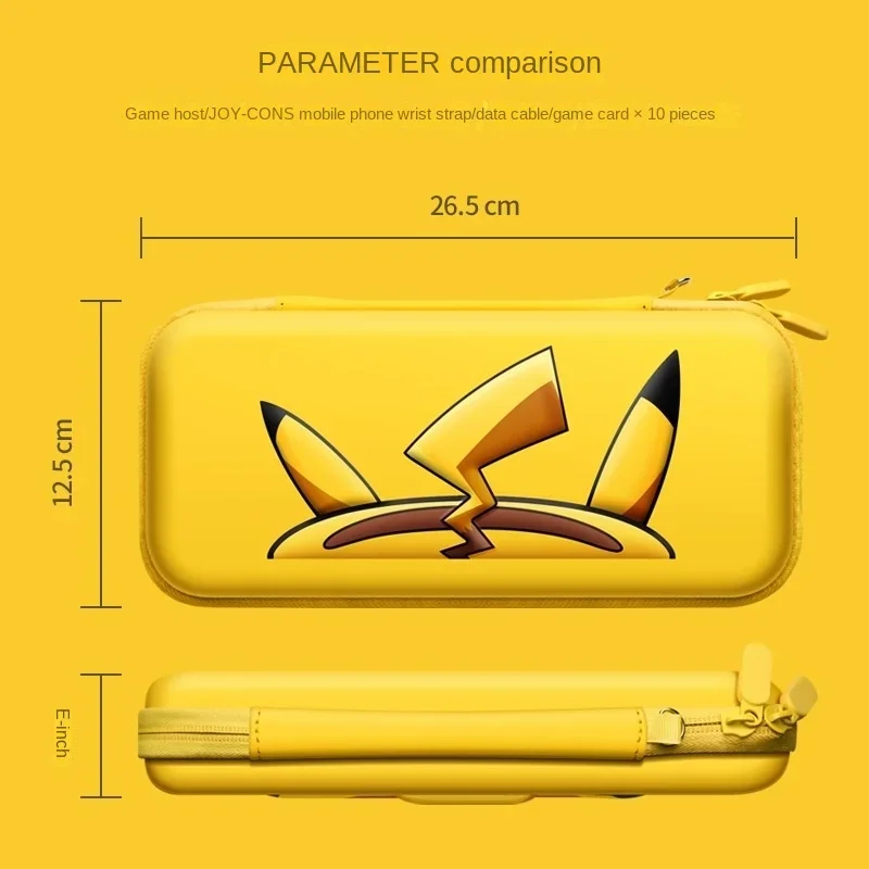 Cartoon Pokemon Pikachu 3D Carrying Case for Nintendo Switch NS/Oled Protective Case Storage Bag PU Portable Pouch Accessory New