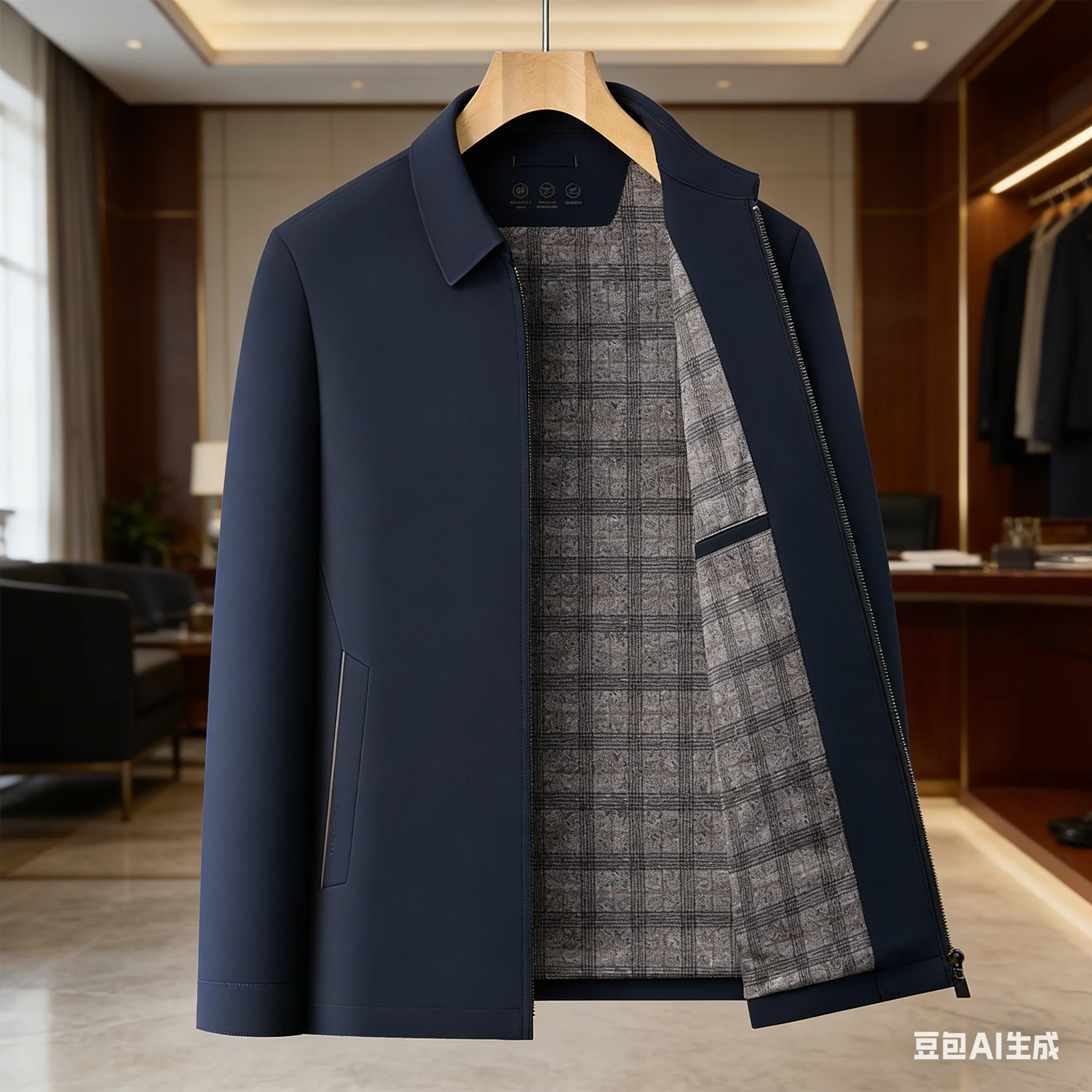 Urban fashionable casual men's clothing with smooth fabric, high-end anti-wrinkle men's stylish and non-stretchable suit jackets