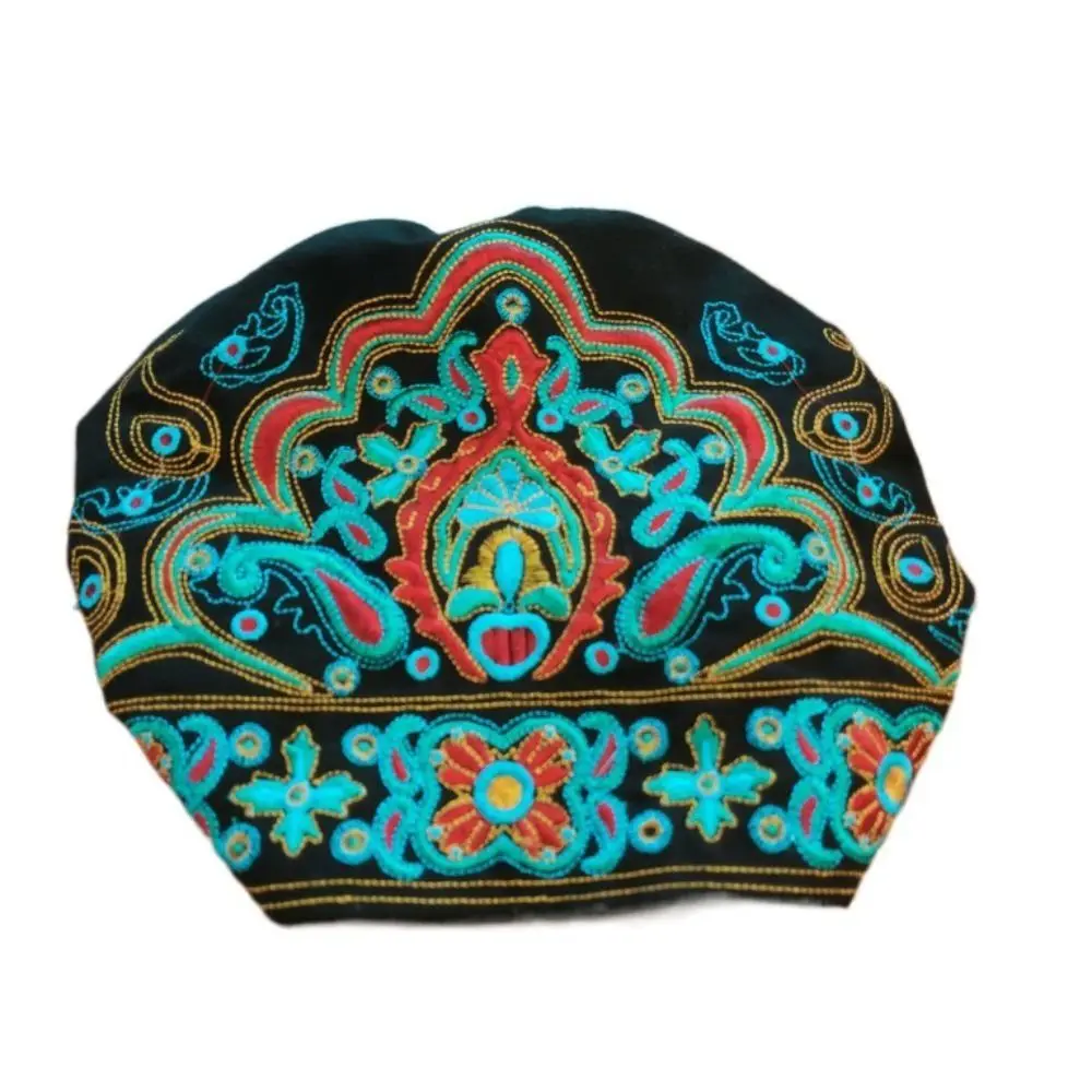

Модные банданы с вышивкой и цветами в мексиканском стиле, винтажный головной платок, этническая дышащая шапка-бини для женщин