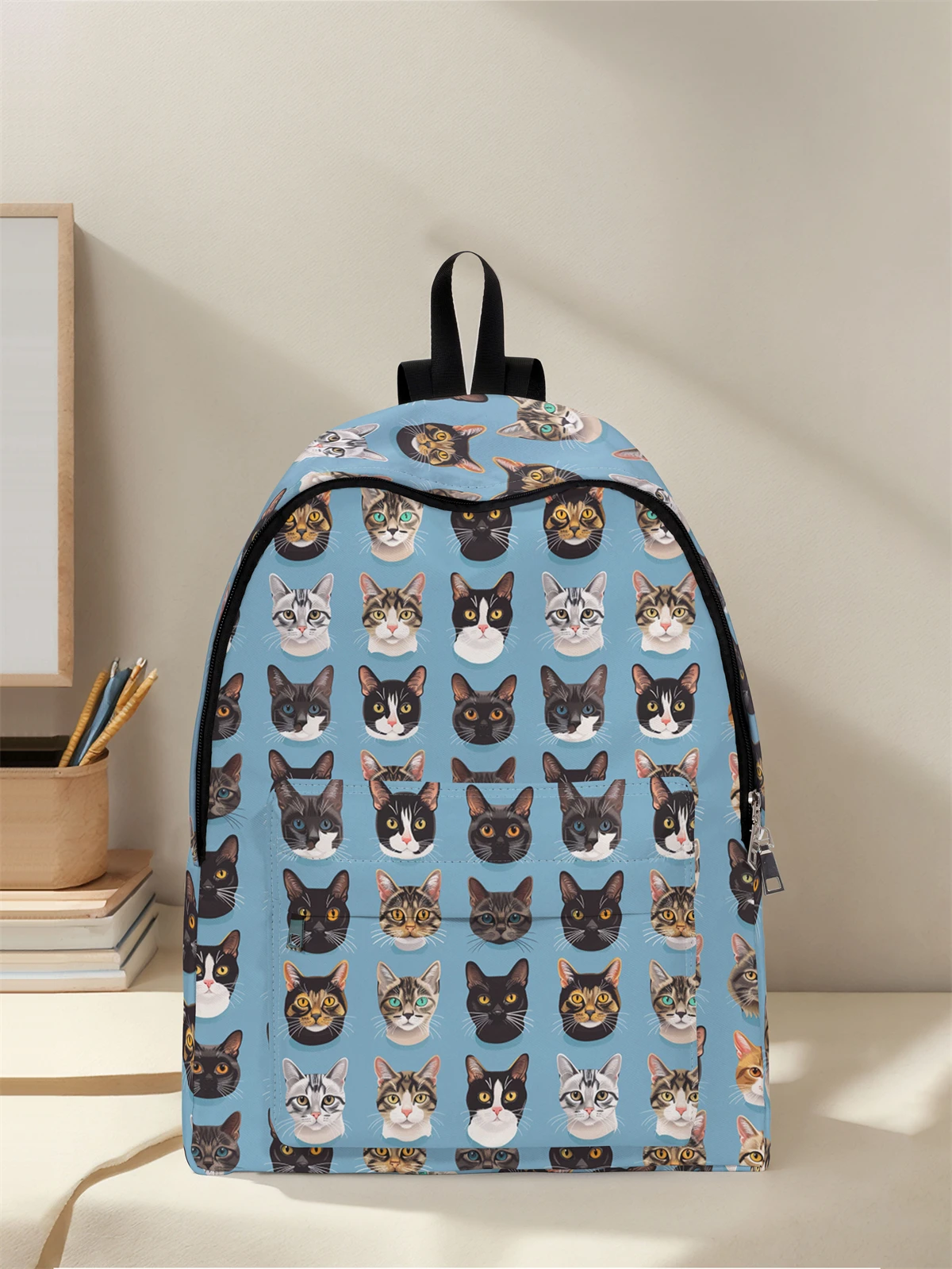 Ransel Pola Kucing, Model Baru 2025, Ransel Perjalanan Kasual, Ransel Perjalanan Kasual Ringan dan Sederhana