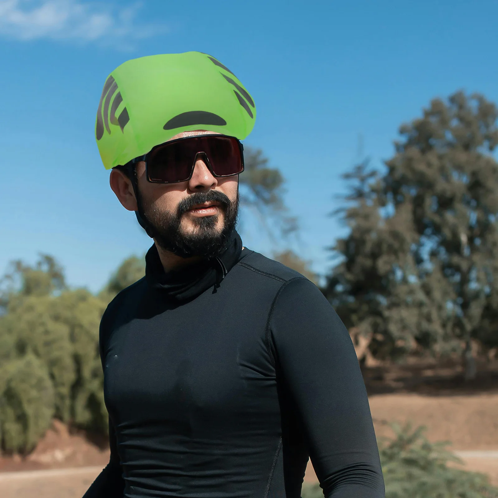 

Cycling Rain Cover Waterproof Reflective Strip Breathable Design for Road Mountain Bike and Snowboarding Use