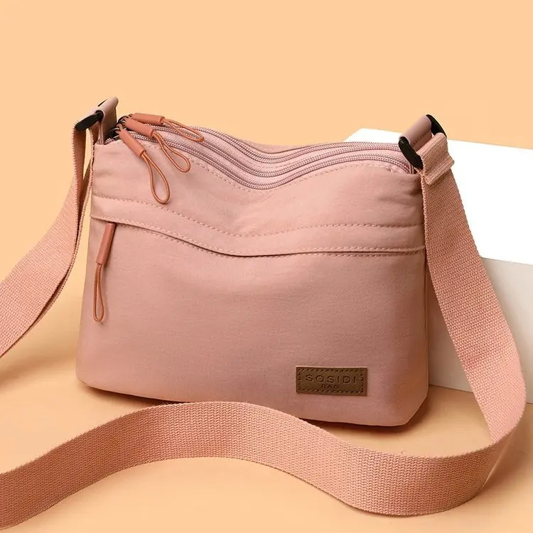 Bolsa Transversal Casual de Nylon para Mulheres, Bolsa de Ombro Única Portátil, Moda à Prova d'Água Multifuncional Nova 2025