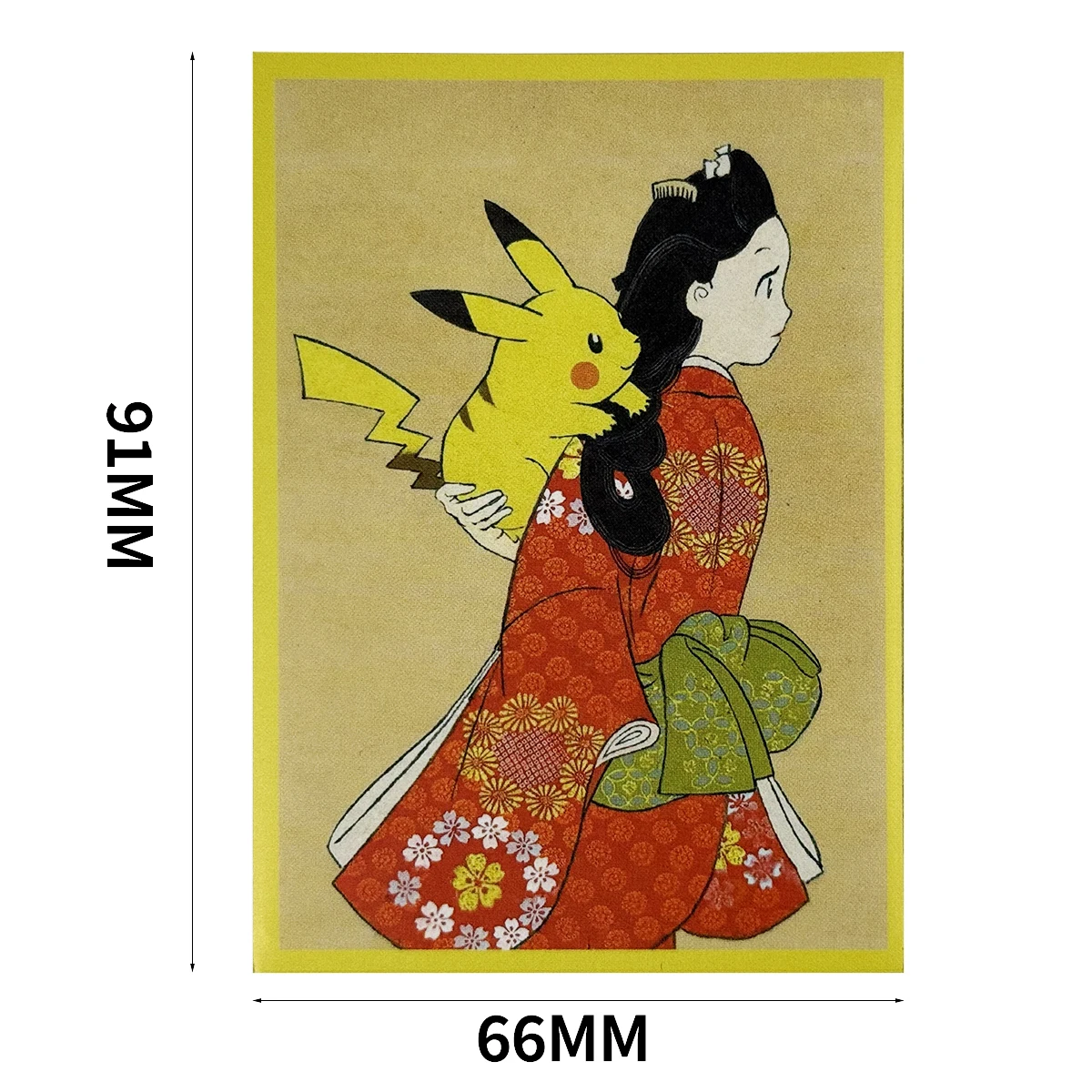 60개 피카츄와 뷰티 카드 슬리브 PKM 표준 크기 트레이딩 카드 PTCG 보호 슬리브 커버 게임 보호기 선물 66×91mm
