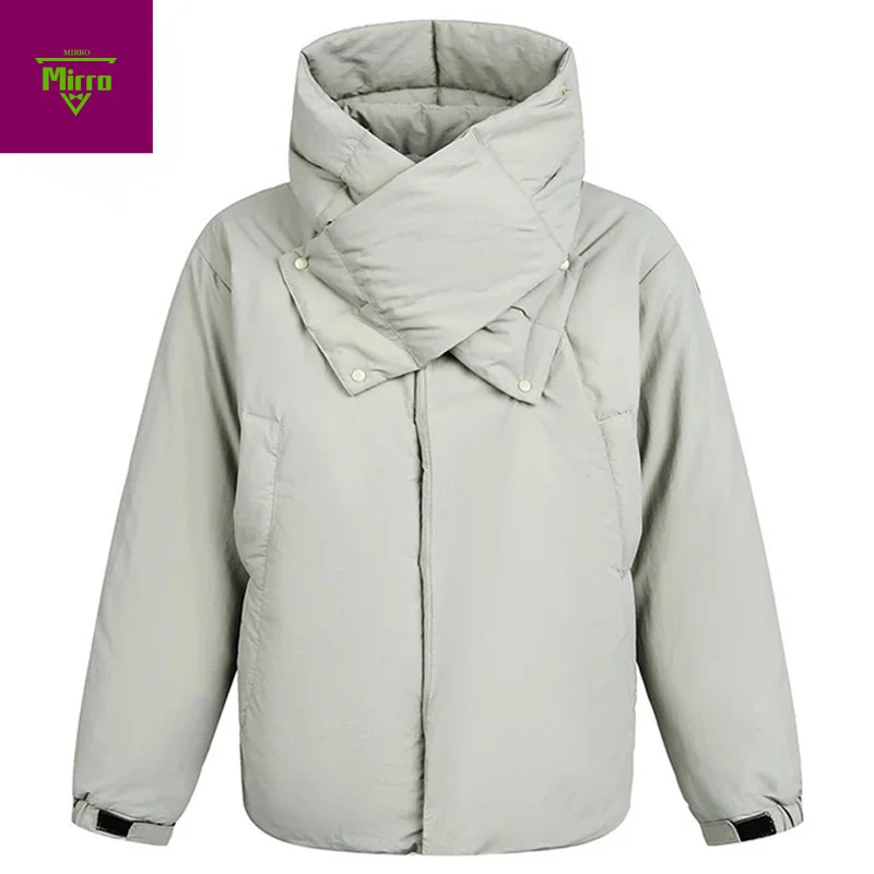 

Winter Jackets Men Thicken Warm Parkas High Neck Padded Coats Solid Loose Casual Jackets Outwear Windproof