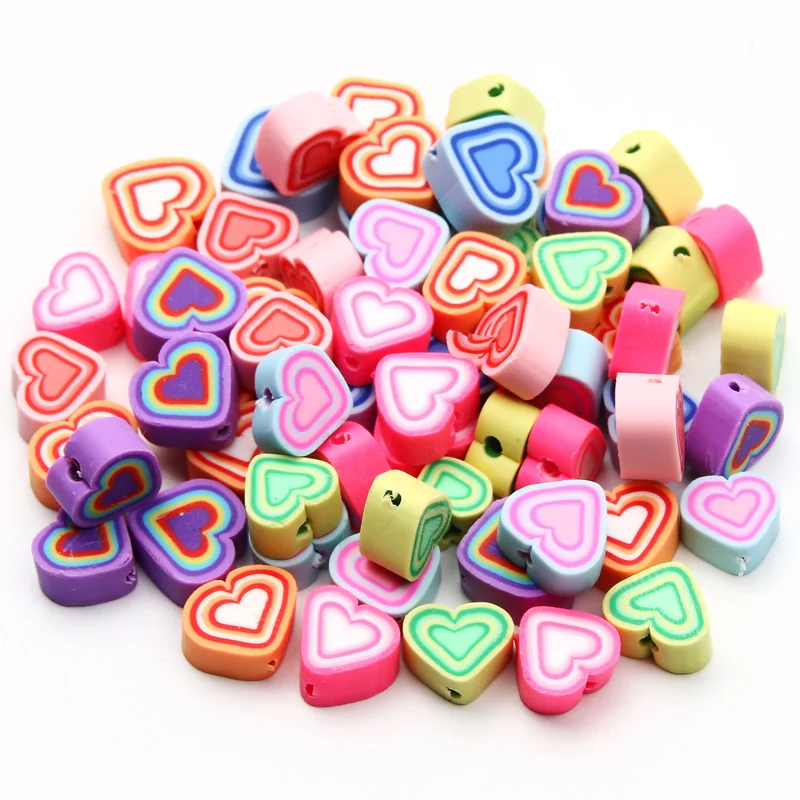 50/100 stücke Cartoon Muster Ton Spacer Perlen Handgemachte Polymer Clay Perlen Für Schmuck Machen