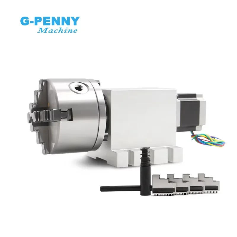 

Nema23 4th Axis 3/4Jaw 80/100mm 57*56 Stepper Motor CNC Dividing Head/Rotation Axis/A Axis Kit for CNC Machine