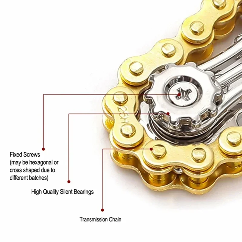 Chaînes engrenages Fidget Spinner Gyroscope pignon du bout des doigts main Spinner chaîne engrenage métal filature Gyroscope Antistress jouets d'anxiété
