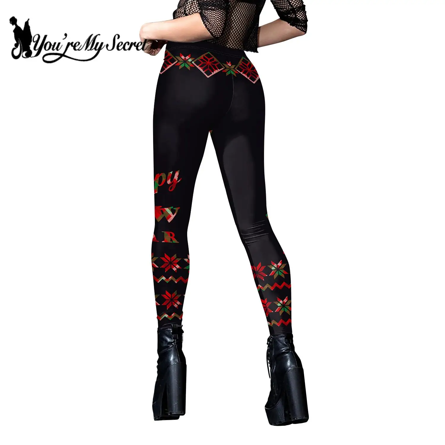 Leggings navideños para mujer, pantalones ajustados de cintura alta, mallas ajustadas con copos de nieve y alces, mallas deportivas de Navidad, pantalones elásticos para mujer