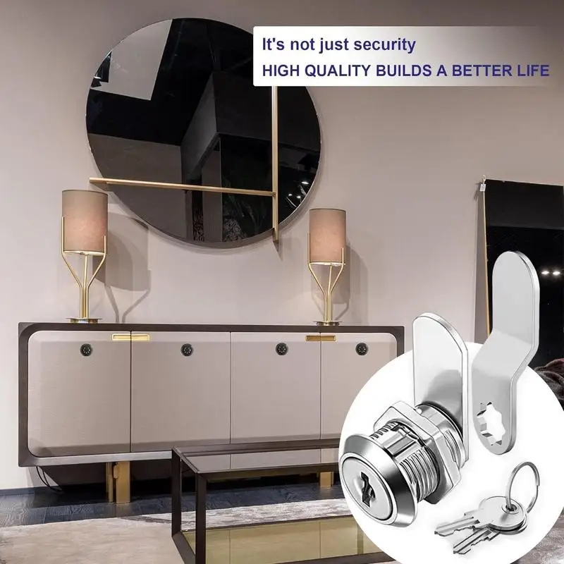 Cam Locks for Cabinets Door Cabinet Mailbox Drawer Locks With 2 Key RV Locks easy install Safety locks For RV Storage Tool