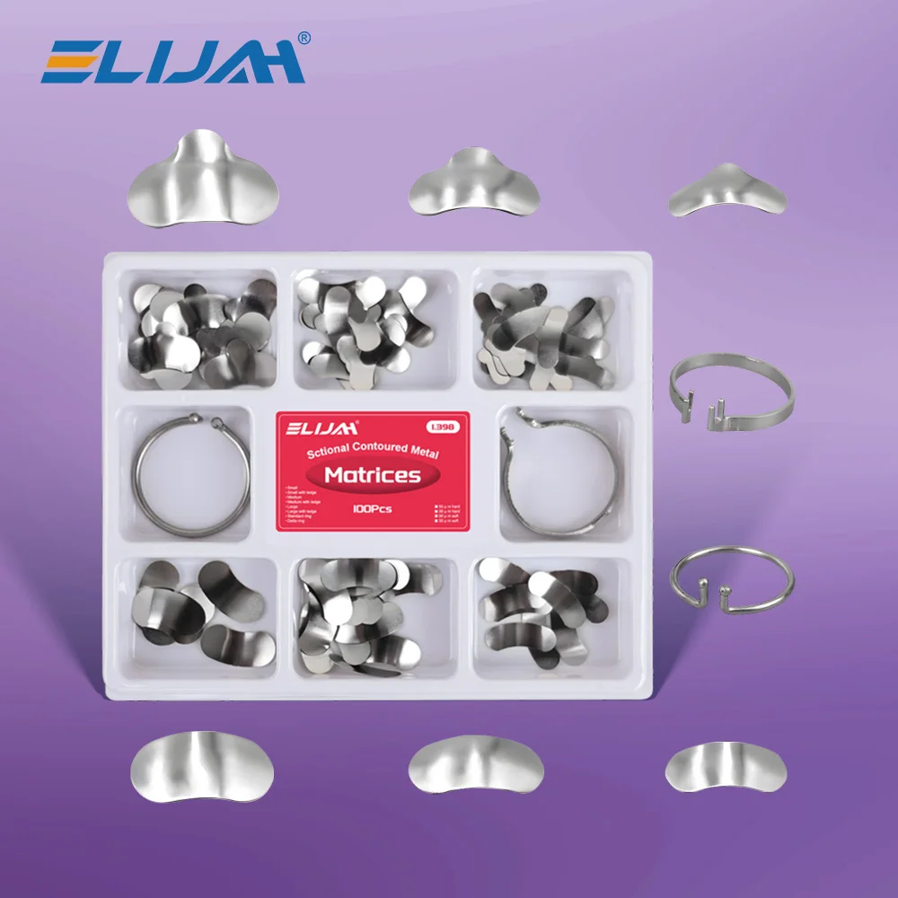 Denspay 100 teile/schachtel Dental Schnitt Matrix System Dental Schnitt Matrix Band Harz Spann/Sepertierung Ring Zahnarzt Werkzeuge