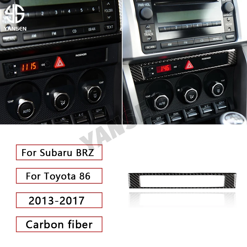 

Carbon Fiber Central Control Button Sticker Frame Clock Display Decoration For Subaru BRZ For Toyota 86 2013-2017