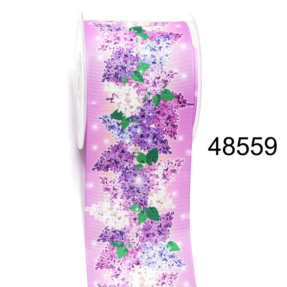 DIY Cartoon Flower Printed Grosgrain Ribbon For Craft Supplies Sewing Accessories 5 Yards. 35555
