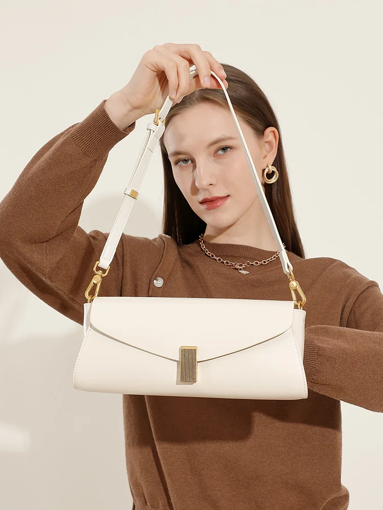 

Высококачественная нишевая женская сумка из натуральной кожи, новинка 2025, модная универсальная сумка через плечо/через плечо/подмышки