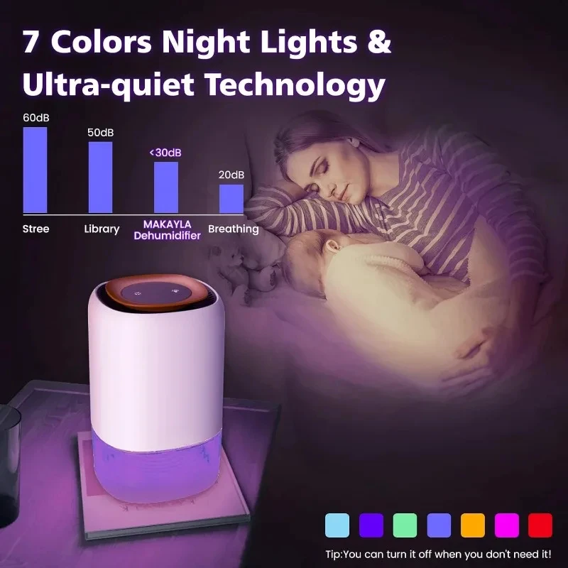 Dehumidifier Automatic Shut-off Dual Semiconductor Silent Small Suitable for Home Bedroom RV