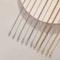 XP Jewelry --( 45 cm x 1.5 mm) 24 k 14 k Light 18 k White Gold Plated Small O Chian Necklaces for Men Women Fashion Jewelry