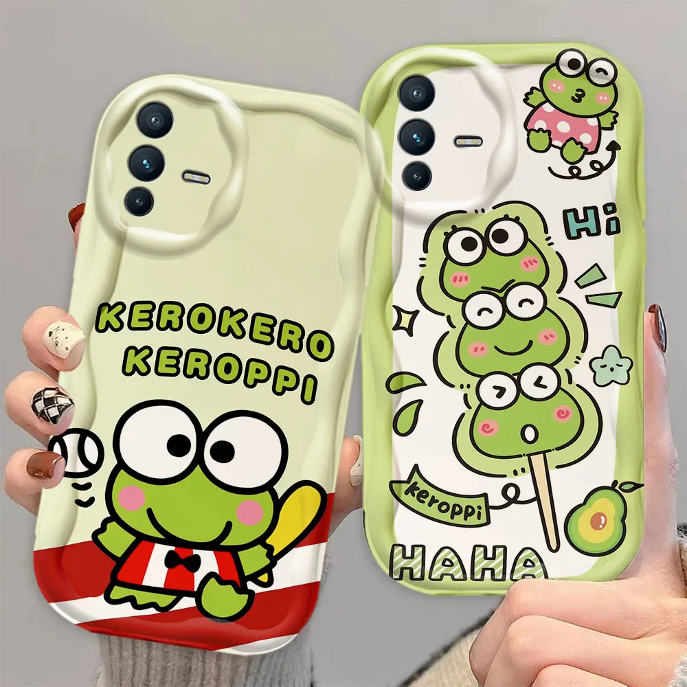 Cute Kero Keroppi 3D Wave Phone Case For VIVO S1 T1 V15 V20 21E V23 V23E V25 V25E V27 V27E V29E V30 V40 V30E Case Funda Capa