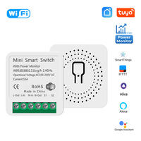 Tuya Wifi Mini Smart Switch 2 Way Wireless 16A Switches Power Monitor Smart Home Control Via Smart Life Alexa Alice Google Home