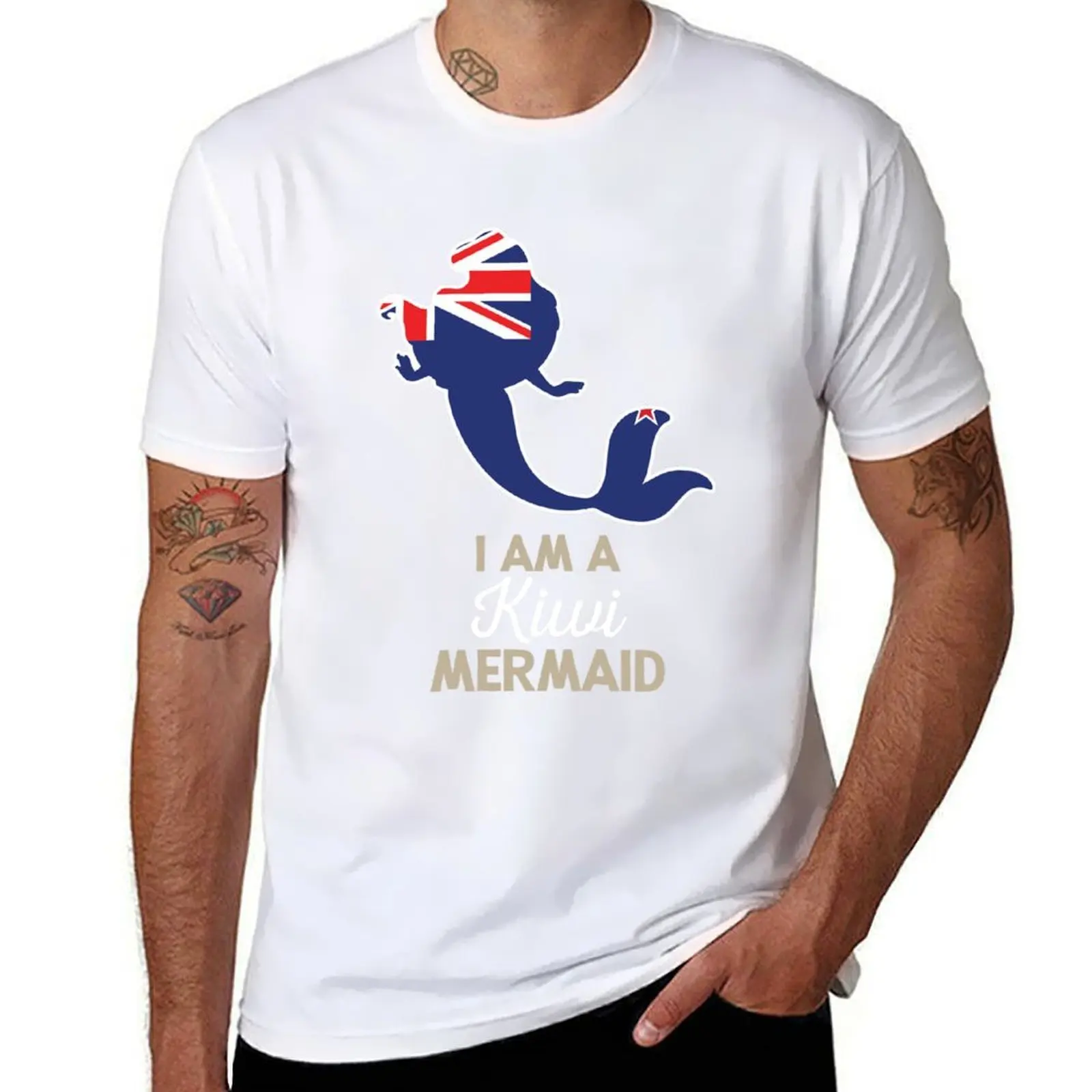 

New Zealand Flag Kiwi Mermaid T-Shirt cotton t shirt pack t shirt custom print T-Shirt