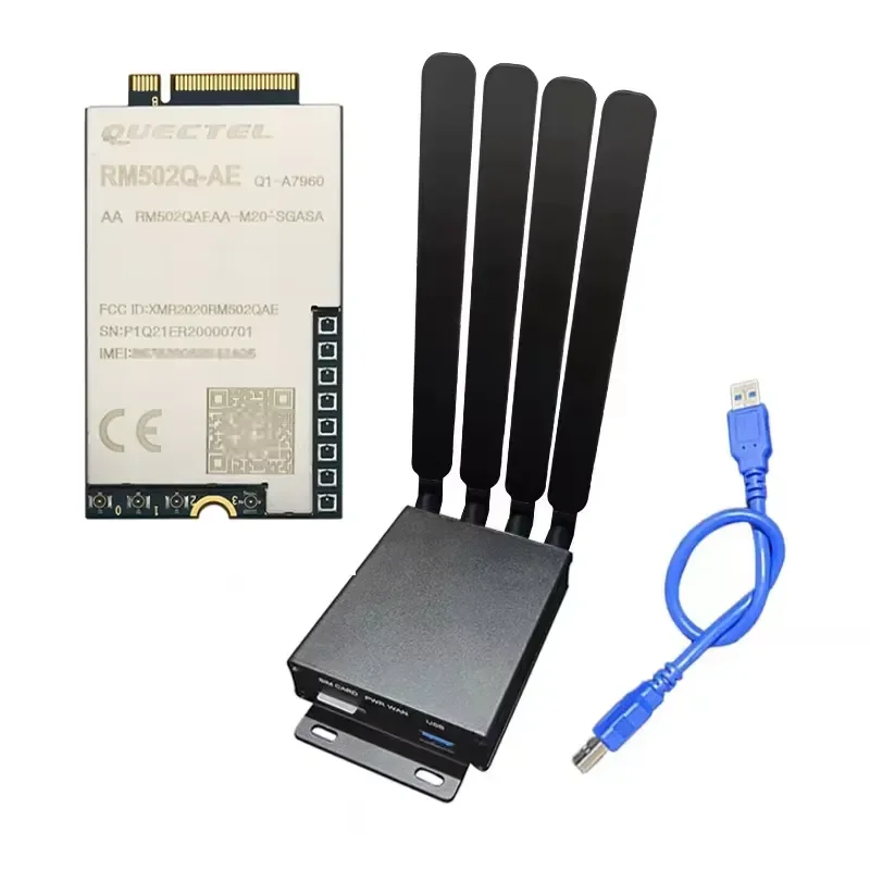 Modem 5G avec boîtier M.2 vers USB3.0, carte de développement 5G avec Quectel RM520N-GL RM502Q-AE RM500Q-GL