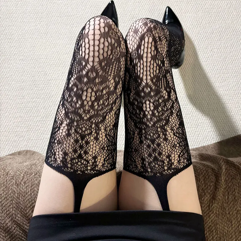 

Лолита, милые колготки в стиле панк с цветочным принтом для девочек, красочные чулки до бедра, прозрачные колготки в сеточку на подтяжках, колготки с подвязками