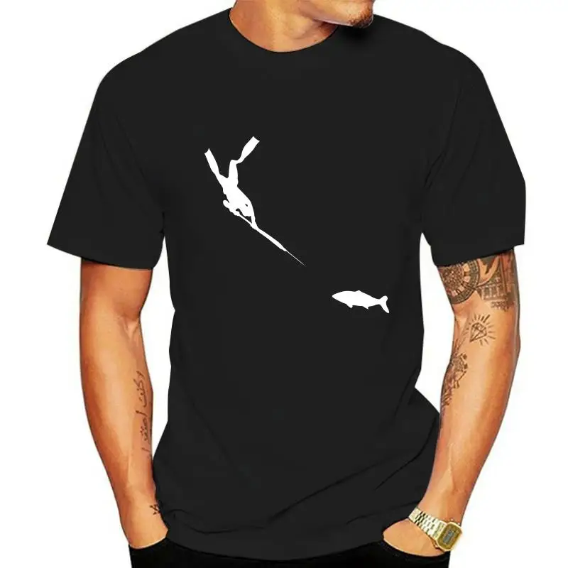 2022 Hot Sale New Men'S T Shirt Spearfishing T-Shirt FreeDiver Fish Hunting Tee O-Neck T Shirt