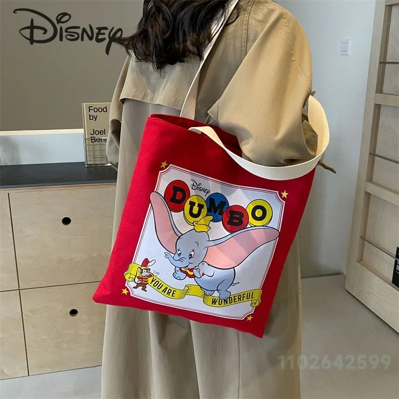 Disney 2024 New Women's Handbag Fashionable High Quality Canvas Women's Shoulder Bag Cartoon Lightweight Women's Shopping Bag