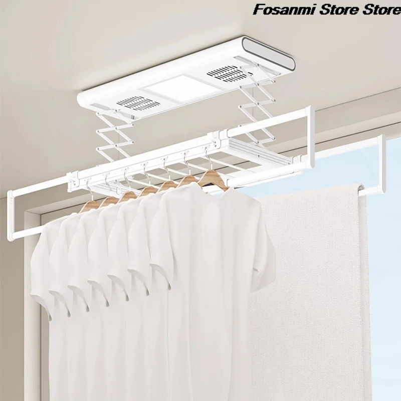 Smart Electric Clothes Drying Rack With Ultra-thin Foldable And Retractable Side-mounted Design Suitable For Apartment Balconies