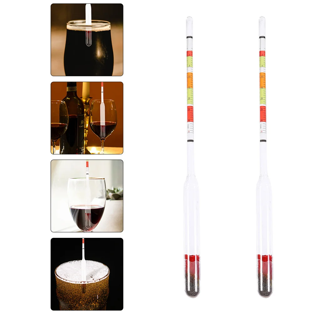 

2Pcs Alcohol Hydrometers Sugar Scales Wine Gauges Maple Syrup Measurements Safe Homemade Brewing Tester