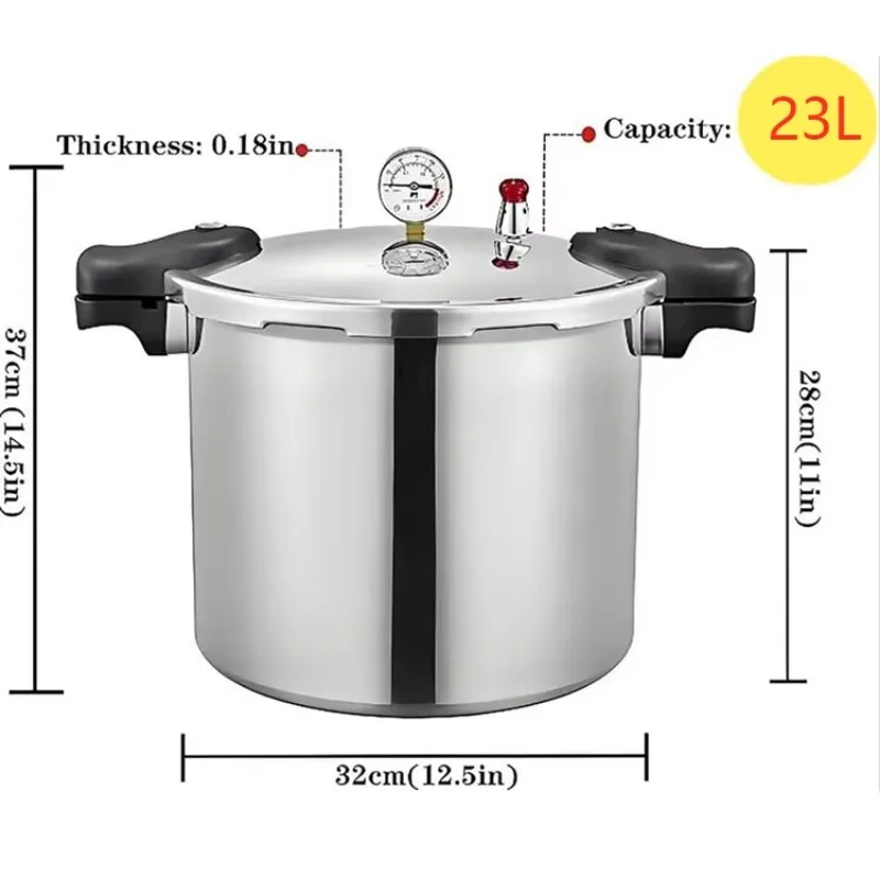 

Commercial-Grade Hotel & Restaurant Use Large Capacity Eco-Friendly Explosion-Proof Aluminum Alloy Pressure Cooker with Gauge