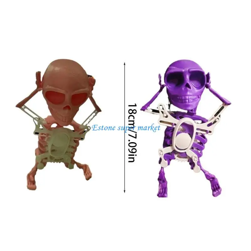 090B Brinquedo relógio dançando figuras esqueleto brinquedo corda engraçado travessura brinquedo Halloween