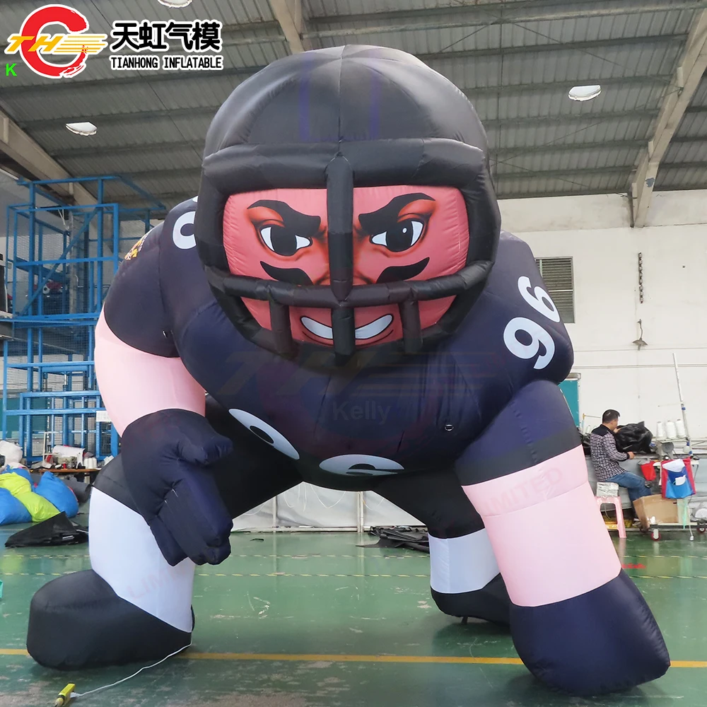 

Free Door Shipping! 4m/6m/8m Giant Inflatable Football Player Cartoon American Football Advertising Blow Up Replica for Sale