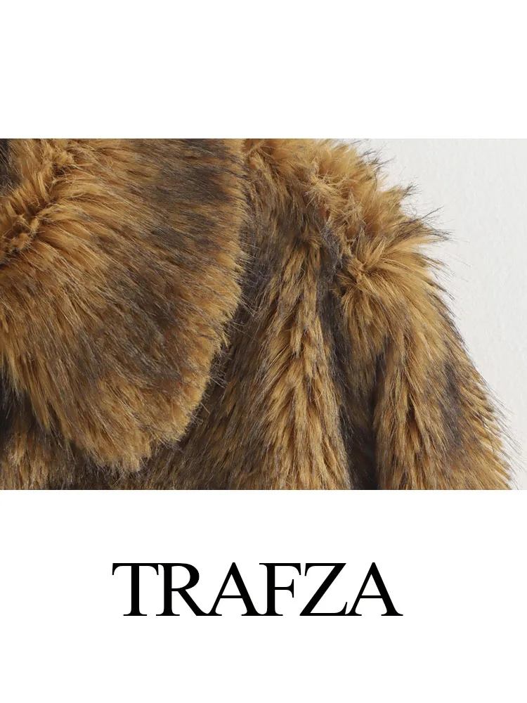 TRAFZA inverno donna maniche lunghe tasche laterali capispalla Vintage Casual moda donna colletto rovesciato cerniera anteriore cappotti caldi