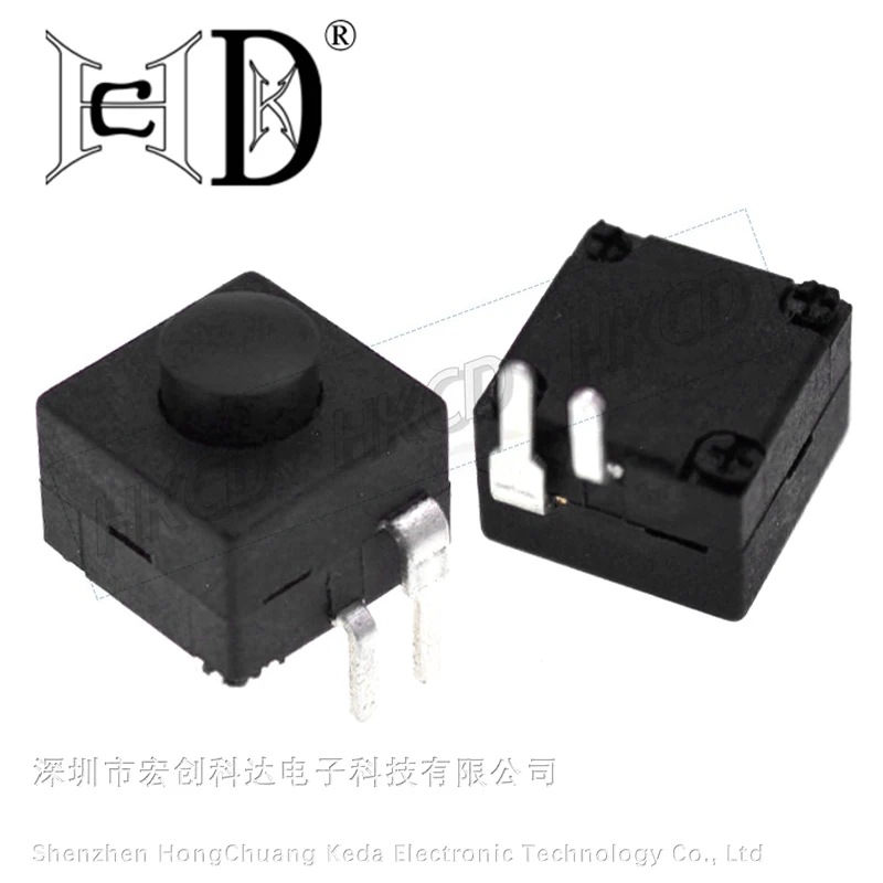 5pcs 8008-112B 2 Pin Self-Locking Push Button Switch Vertical DIP Latching On Off for Flashlight