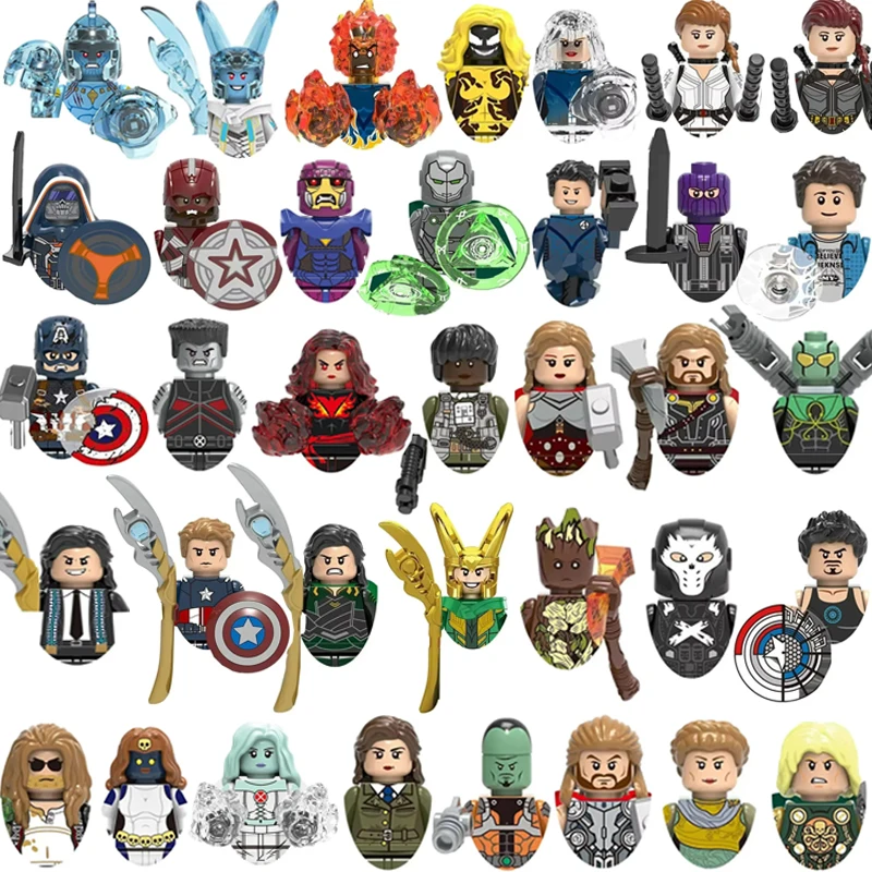 

BEAST KINGDOM Spider-Man Iron Man Captain America Loki Bricks Cartoon Character building block Birthday Present XH1393 XH1387