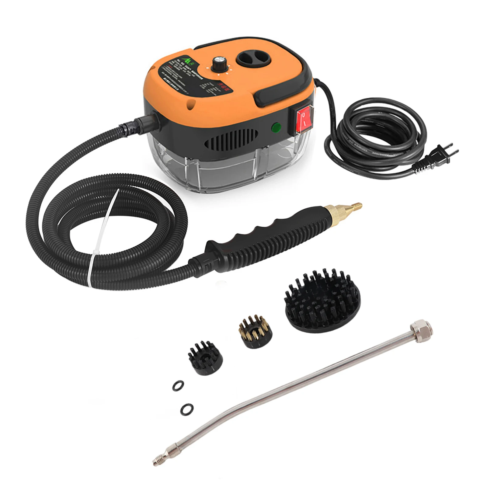 1500W Portable Handheld Steam Cleaner High Temperature Pressurized Steam Cleaning Machine with Brush Heads for Kitchen Furniture