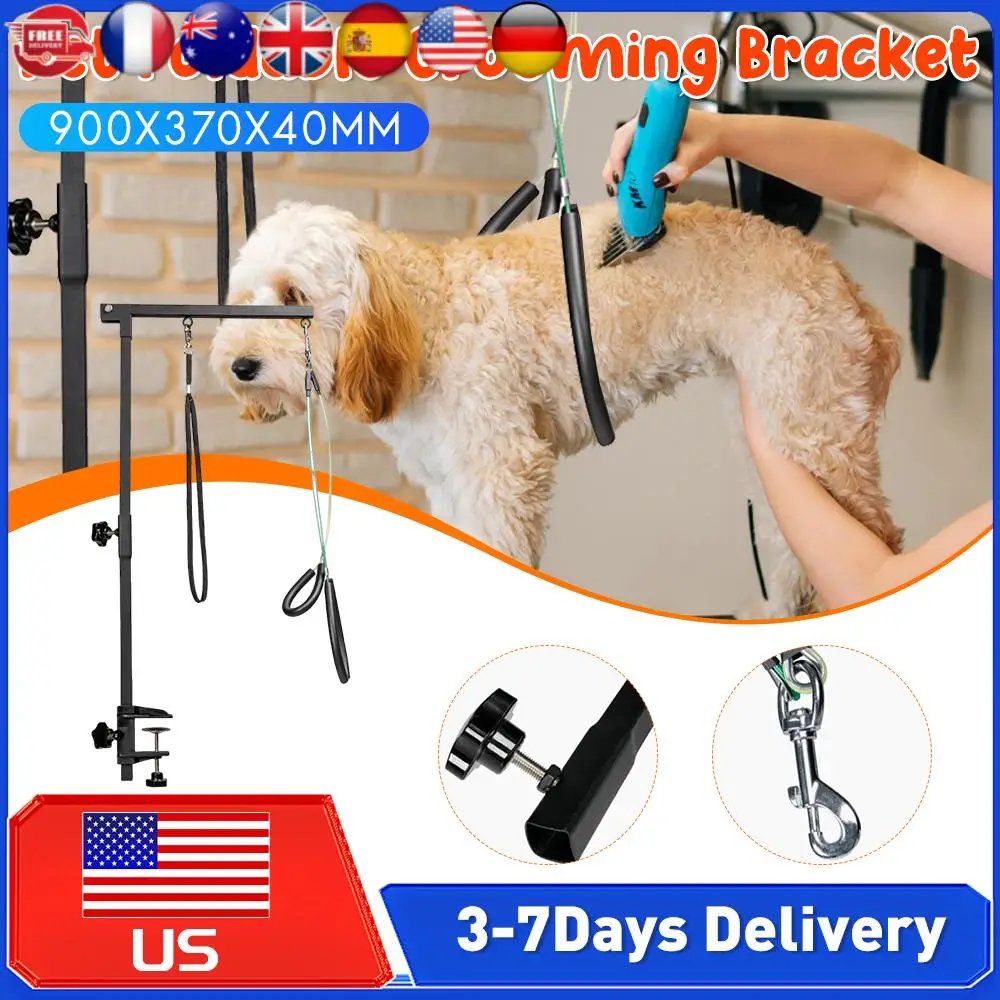 

Height Adjustable Pet Grooming Stand Telescopic Dog Cat Holder with Clamp Sling for Bath Trimming Haircut Nail Clipping Desk ﻿