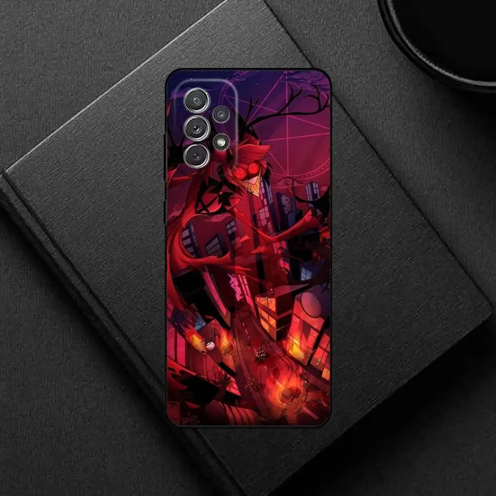 HazbinS h-hotels Alastors funda de teléfono para Samsung S25, S24, S21, S22, S23, S30, Ultra, S20, Plus, funda negra de silicona suave
