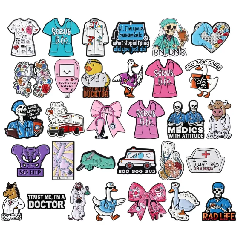 31 Styles de Broches Médicales en Émail, Badges pour Médecins et Infirmières, Stéthoscope, Pulmonaire, Accessoires de Bijoux, Cadeau pour Amis