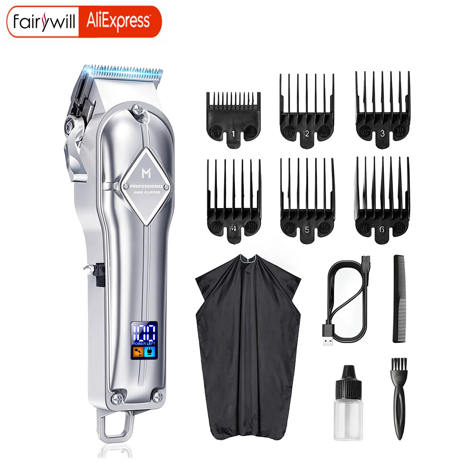 Limural Electric Hair Clippers for Men Professional Cordless Barber Clippers Rechargeable Beard Trimmer LED Display Trimmer Kit